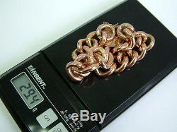 Chunky 9ct Rose Gold Antique Traced Curb Bracelet With Padlock One Ounce