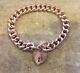 Chunky Antique Victorian Curb Link Bracelet With Padlock 9ct Rose Gold