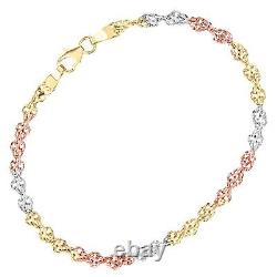 Citerna 9ct 3 Colour Gold 7.5 Infinity Bracelet