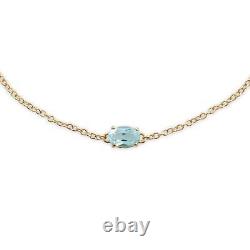 Classic Oval Blue Topaz Single Stone Bracelet in 9ct Yellow Gold