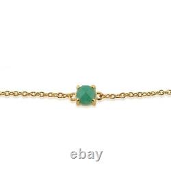 Classic Round Emerald Checkerboard Bracelet in 9ct Yellow Gold