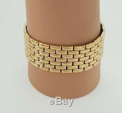 Clearance Bargain Designer 9ct Gold Watch Style Wide Bracelet 37.8 grams. NICE1
