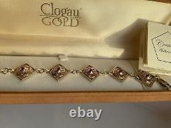 Clogau Solid Rose / Yellow Gold & Garnet Bracelet -7.5 Inches