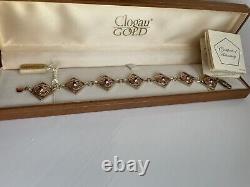 Clogau Solid Rose / Yellow Gold & Garnet Bracelet -7.5 Inches
