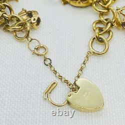 Complete Vintage Gold Charm Bracelet with Charms (aa)