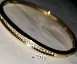 Designer Solid 9ct Yellow Gold Diamond Bangle Bracelet 0.50ct Diamonds