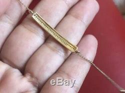 Designer Solid 9ct Yellow Gold Diamond Bar Bracelet 0.12ct Channel Set Diamonds