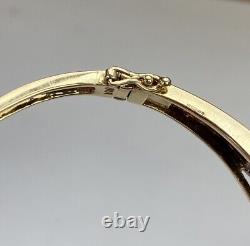 Diamond 1ct Pave'I LOVE YOU' Bangle Bracelet 9ct 9k Yellow Gold 7.5