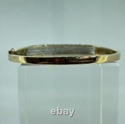 Diamond 1ct Pave'I LOVE YOU' Bangle Bracelet 9ct 9k Yellow Gold 7.5