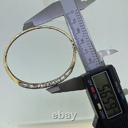 Diamond 1ct Pave'I LOVE YOU' Bangle Bracelet 9ct 9k Yellow Gold 7.5