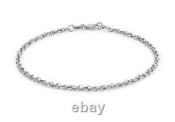 Diamond Cut Prince of Wales Bracelet 18cm/7' 9ct White Gold