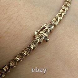 Diamond Illusion Tennis Bracelet 9ct 9k Yellow Gold 7