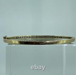 Diamond Pave Set Bangle 9ct 9k Yellow Gold 7