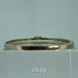 Diamond Pave Set Bangle 9ct 9k Yellow Gold 7