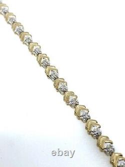 Diamond Tennis Bracelet 9ct Yellow Gold Stunning Fancy Diamond Bracelet 7 Inch