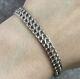 Double Curb Chain Bracelet 9ct 9k White Gold 7 Inches