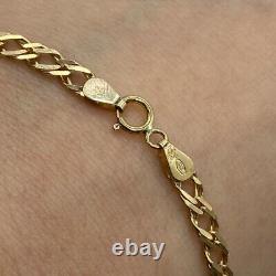 Double Link Diamond Curb Chain Bracelet 9ct 9k Yellow Gold 7 Inches