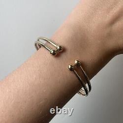 Double Torque Design Bangle Bracelet Twist Fit 9ct 9K Yellow Gold