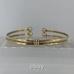 Double Torque Design Bangle Bracelet Twist Fit 9ct 9K Yellow Gold