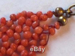 Early Victorian Georgian Antique 9ct Gold Coral Bracelet