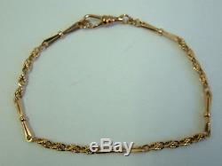 Edwardian 9ct Rose Gold Solid Knot/bar Link Ladies Bracelet 8.25 Inches