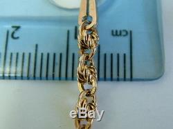 Edwardian 9ct Rose Gold Solid Knot/bar Link Ladies Bracelet 8.25 Inches