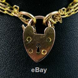 Edwardian Antique 9 Ct Gold Gate Bracelet C. 1910 16 Grams