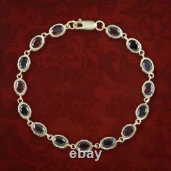 Edwardian Style Garnet Bracelet 9ct Gold