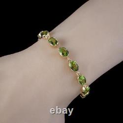 Edwardian Style Peridot Bracelet 9ct Gold