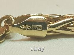 Elegant Italy 9ct Yellow Gold Bradided Bracelet Hallmarked W 4mm L 19cm & 6g