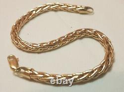 Elegant Italy 9ct Yellow Gold Bradided Bracelet Hallmarked W 4mm L 19cm & 6g