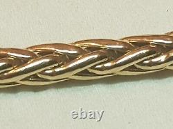 Elegant Italy 9ct Yellow Gold Bradided Bracelet Hallmarked W 4mm L 19cm & 6g