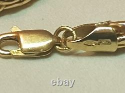 Elegant Italy 9ct Yellow Gold Bradided Bracelet Hallmarked W 4mm L 19cm & 6g