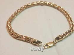 Elegant Italy 9ct Yellow Gold Bradided Bracelet Hallmarked W 4mm L 19cm & 6g