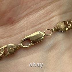 Embossed Curb Chain Bracelet 9ct 9k Yellow Gold 7.5