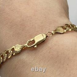 Embossed Curb Chain Bracelet 9ct 9k Yellow Gold 7.5