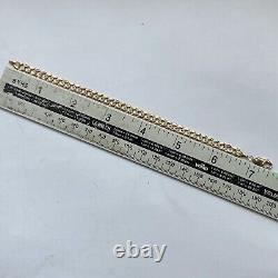 Embossed Curb Chain Bracelet 9ct 9k Yellow Gold 7.5