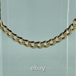 Embossed Curb Chain Bracelet 9ct 9k Yellow Gold 7.5