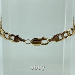 Embossed Curb Chain Bracelet 9ct 9k Yellow Gold 7.5