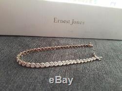 Ernest Jones 9ct Gold Diamond Tennis Bracelet 0.50 carat original box & sleeve