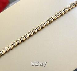 Ernest Jones 9ct Yellow Gold Solitaire Diamond Tennis Bracelet 0.50ct