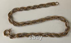 Excellent 9CT Gold Fancy Chain Link Bracelet Yellow And White Gold