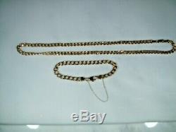 Excellent Job Lot 9ct Solid Gold Bracelet & Necklace Scrap Or Wear 19.1 GMS NR