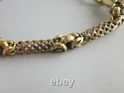 Extremely Rare 19th Century 9ct Gold Snake Bracelet