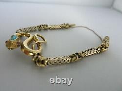 Extremely Rare 19th Century 9ct Gold Snake Bracelet