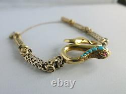 Extremely Rare 19th Century 9ct Gold Snake Bracelet