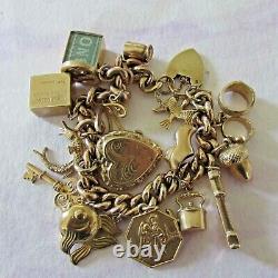 FABULOUS 9ct GOLD FULLY HALLMARKED CHARM BRACELET WEIGHS A HEAVY 38.9g