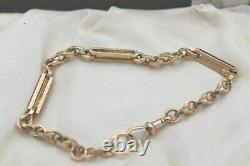 FAB 7.75 ANTIQUE VICTORIAN FANCY LINK 9ct ROSE GOLD ALBERT BRACELET DOG CLIP 7g