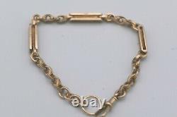 FAB 7.75 ANTIQUE VICTORIAN FANCY LINK 9ct ROSE GOLD ALBERT BRACELET DOG CLIP 7g