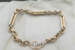 FAB 7.75 ANTIQUE VICTORIAN FANCY LINK 9ct ROSE GOLD ALBERT BRACELET DOG CLIP 7g